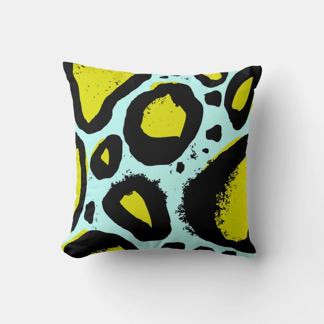 Leopard Vibrance: Colorful Wild Textures. Throw Pillow (Front)