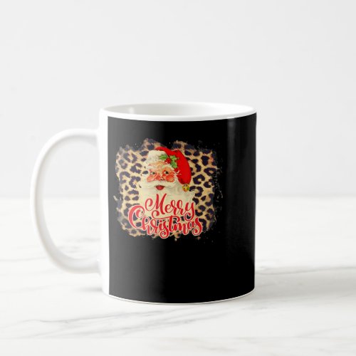 Leopard Vintage 70s Santa Merry Christmas Santa Cl Coffee Mug
