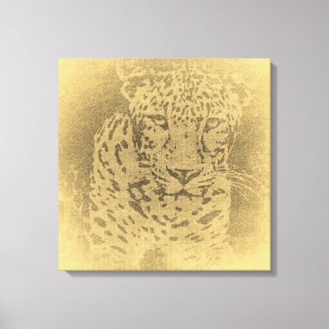 Leopard Vintage Wrapped Canvas Print (Front)