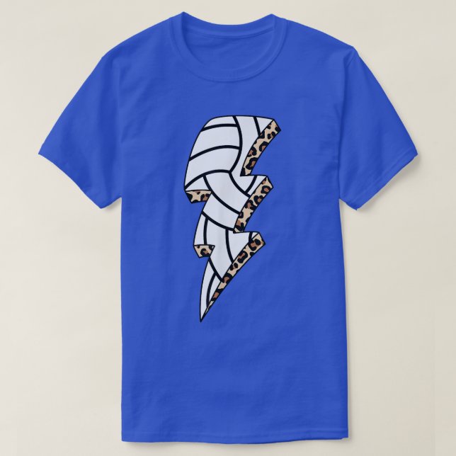 Leopard Volleyball Lightning Bolt Volleyball Mom G T-Shirt (Design Front)