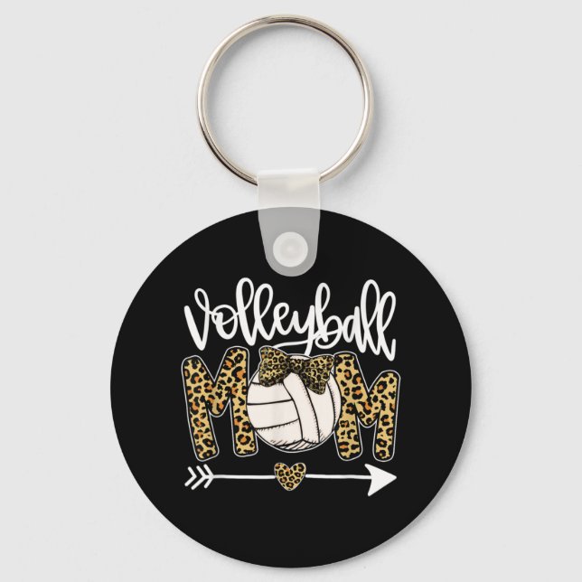 Leopard Volleyball Mom Fun Ball Mom Mother's Day G Keychain (Front)