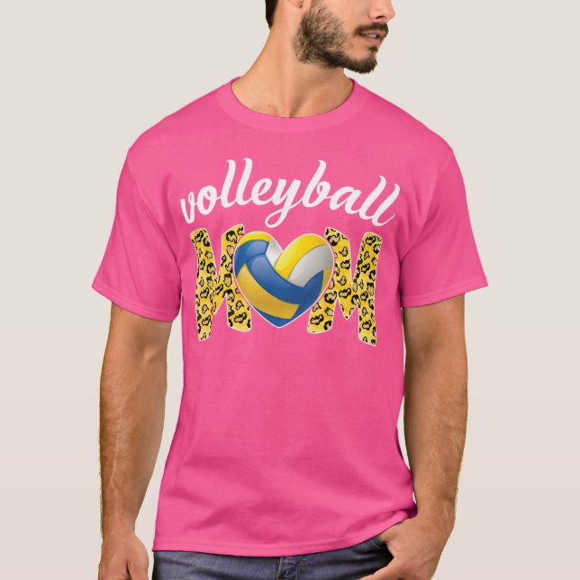 Leopard Volleyball Mom Shirt Ball Mom Mother Women (Front)