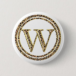 Leopard W Pinback Button