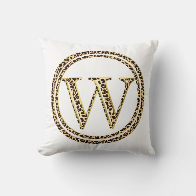 Leopard W Throw Pillow (Front)