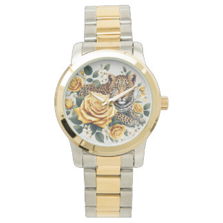 Leopard watch and roses