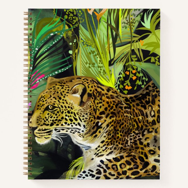 Leopard watch tropical jungle notebook (Front)