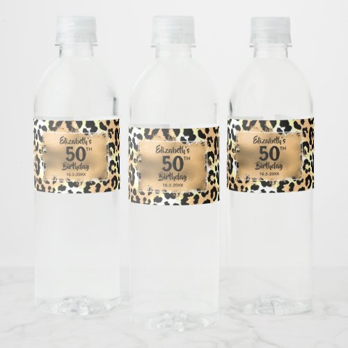 Leopard  water bottle label