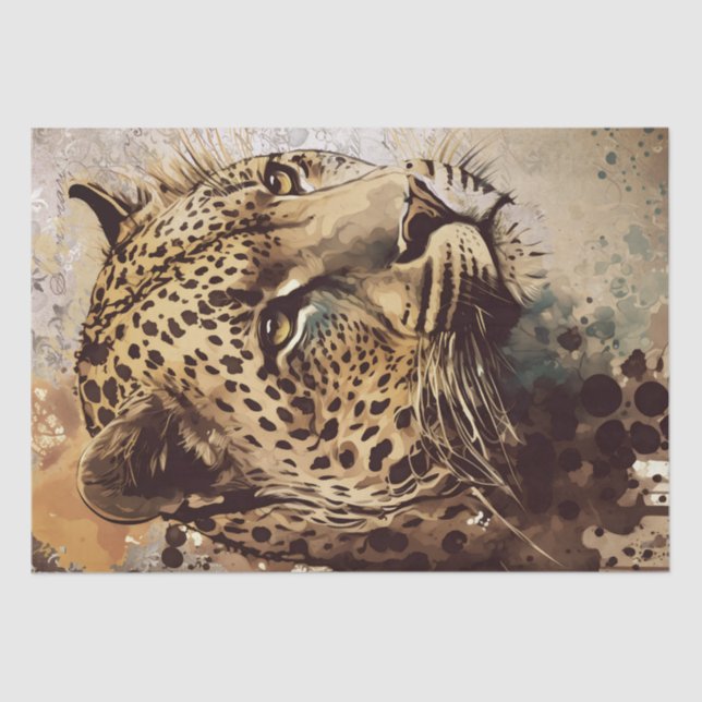 Leopard Watercolor Tissue Paper (Front)