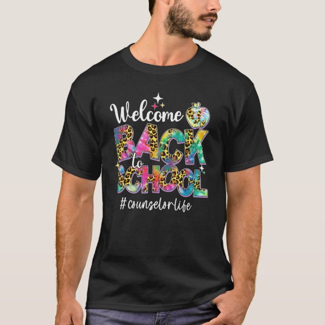 Leopard Welcome Back To School Counselor Life Fun  T-Shirt (Front)