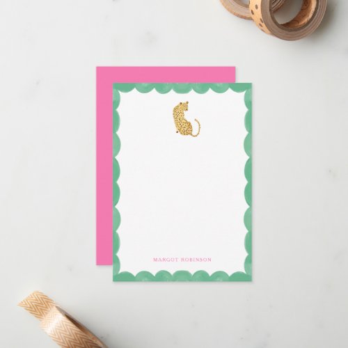 Leopard Whimsical Personal Stationery Note cards