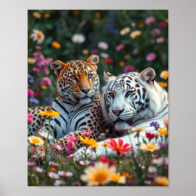 Leopard/White Tiger  Poster (Front)