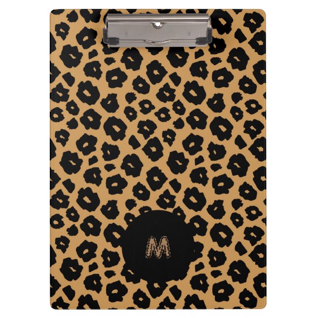 Leopard Wild ANIMAL PRINT + Monogram Clipboard (Front)