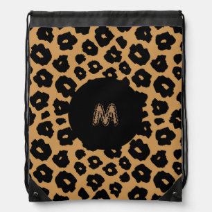 Leopard Wild ANIMAL PRINT + Monogram Drawstring Bag