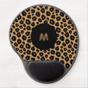 Leopard Wild ANIMAL PRINT + Monogram Gel Mouse Pad