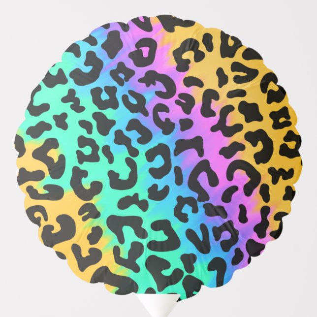 Leopard Wild Cat Rainbow Pattern, Leopard Gift Balloon (Front)