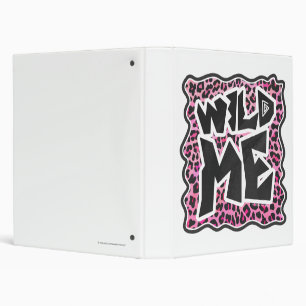 Leopard Wild Me Black and Hot Pink Design 3 Ring Binder