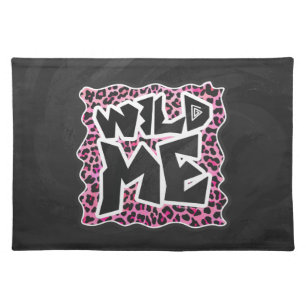 Leopard Wild Me Black and Hot Pink Design Placemat