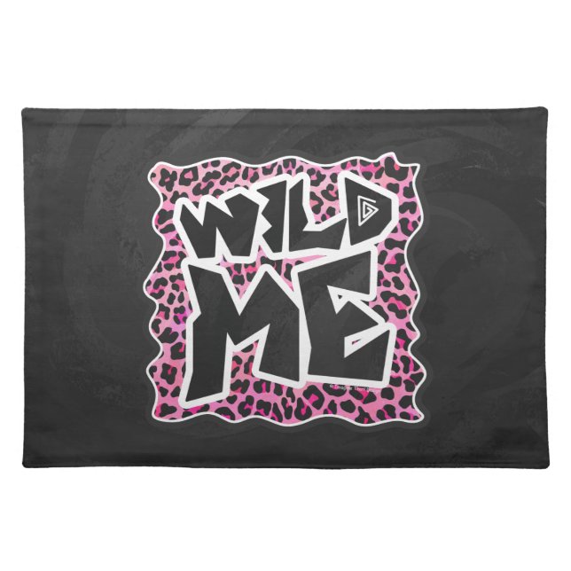 Leopard Wild Me Black and Hot Pink Design Placemat (Front)