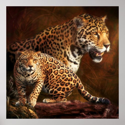 LEOPARD WILD NIGHT POSTER