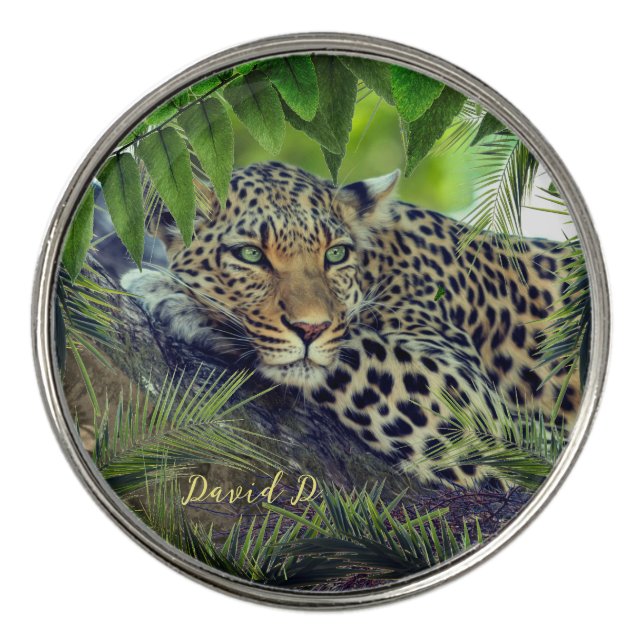 Leopard Wildlife Golf Ball Marker (Front)