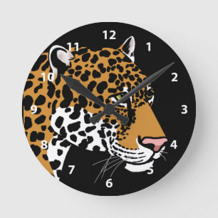 Leopard Wildlife Round Clock