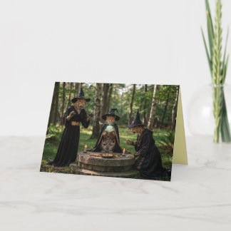 Leopard Witch Halloween Card