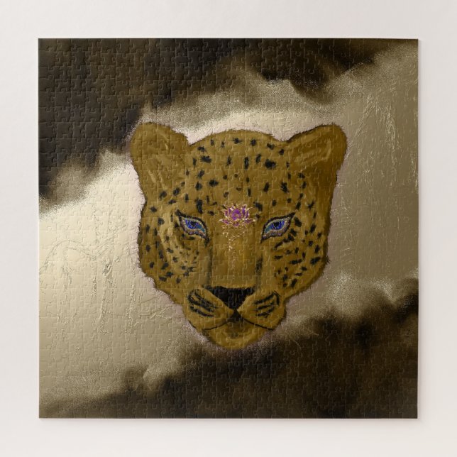 Leopard With Brown Geode Jigsaw Puzzle (Vertical)