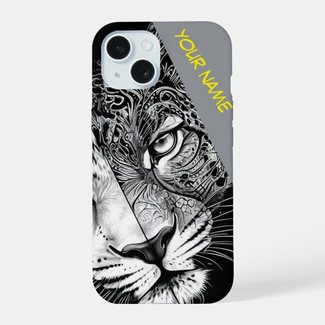 Leopard with Customize name Iphone Case (Back)