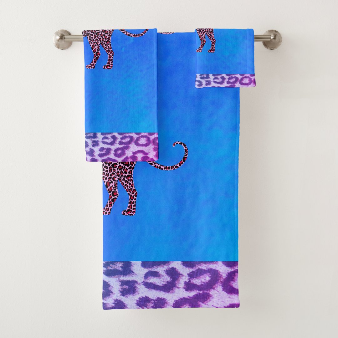 Leopard with leopard print bath towel set Zazzle