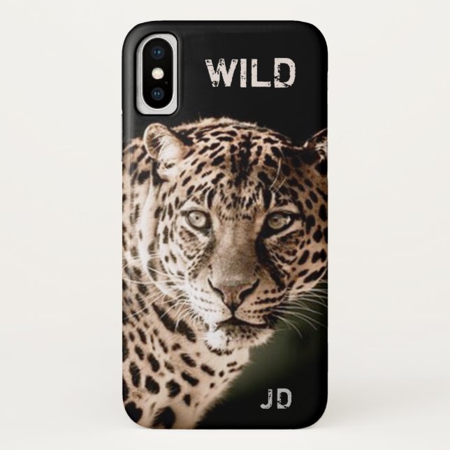  Leopard With Monogram Case-Mate iPhone Case (Back)