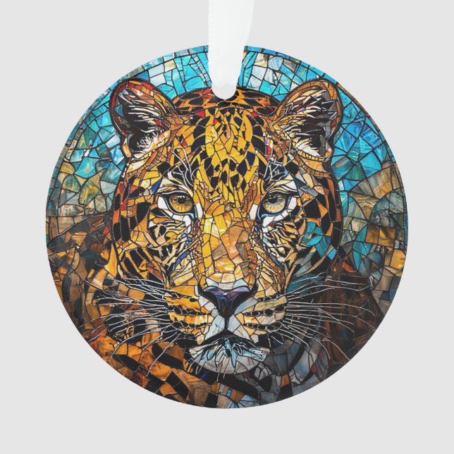 Leopard with Warm and Cool Tones Ornament (Front)