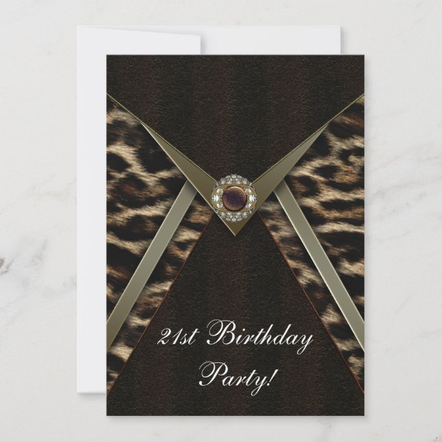 Leopard Womans Any Number Birthday Party Invitation (Front)