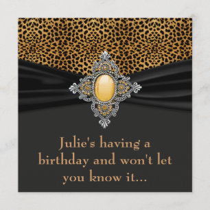Leopard Womans Surprise 40th Birthday Party Invitation
