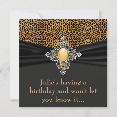 Leopard Womans Surprise 40th Birthday Party Invitations