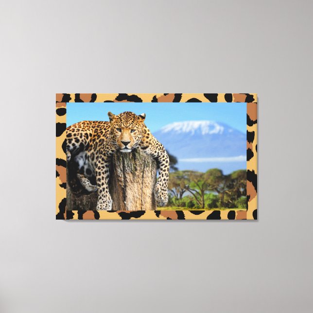 Leopard Wood Lounge Wall Art (Front)