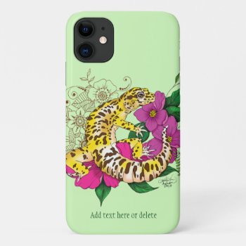 Leopard Yellow Gecko Green Iphone 11 Case by tigressdragon at Zazzle