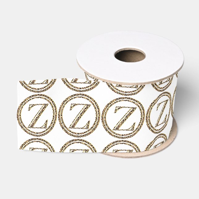 Leopard Z Grosgrain Ribbon (Spool)