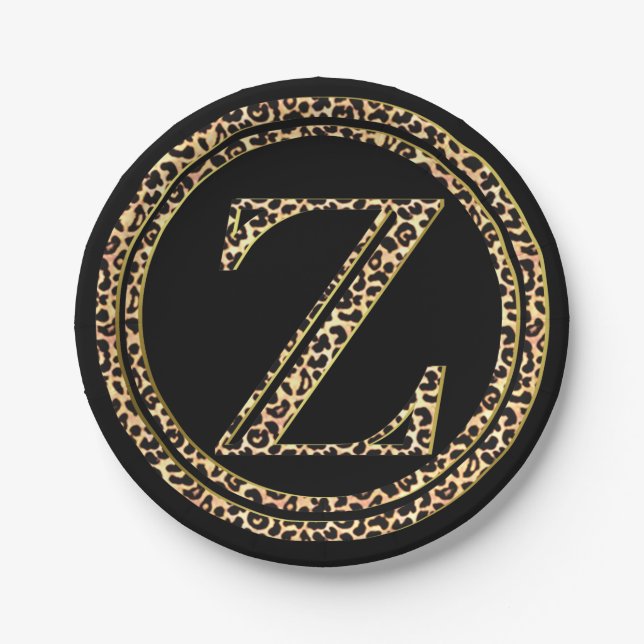 Leopard Z Paper Plates (Front)