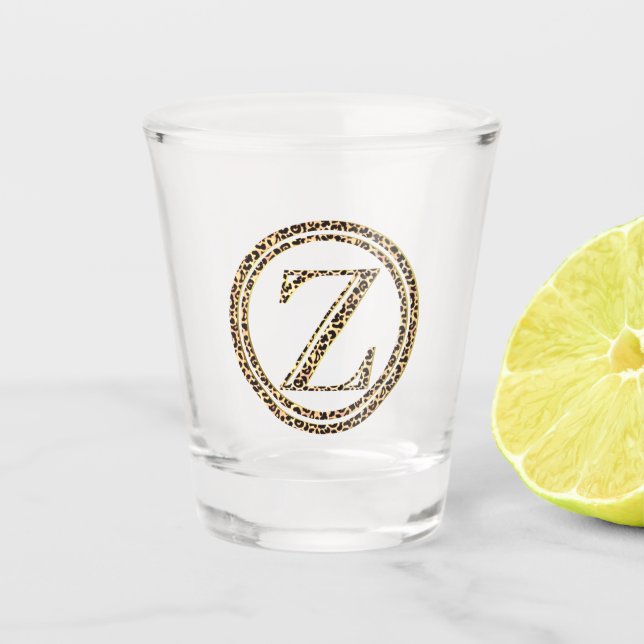 Leopard Z Shot Glass (Front)