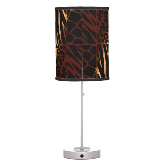 Leopard, Zebra, Giraffe, Tiger Table Lamp (Back)