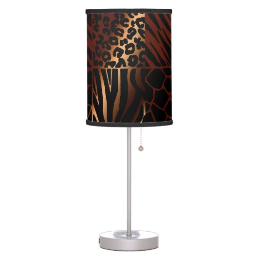 Leopard, Zebra, Giraffe, Tiger Table Lamp (Left)
