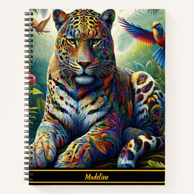 Leopard Zen: Artistic Jungle Surroundings Notebook (Front)