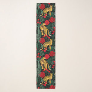 Leopards and Roses Jungle Scarf