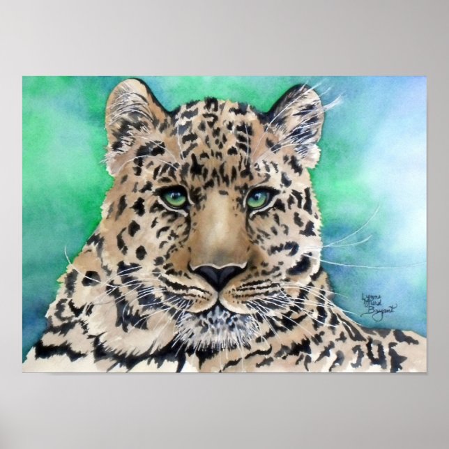 Leopard's Blue Glare Poster (Front)
