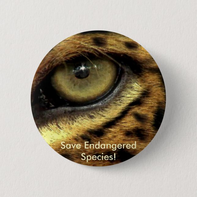 Leopard's Eye Endangered Species Button (Front)