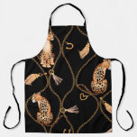 Leopards Golden Chains Fashion Pattern Apron