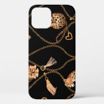 Leopards Golden Chains Fashion Pattern iPhone 12 Case