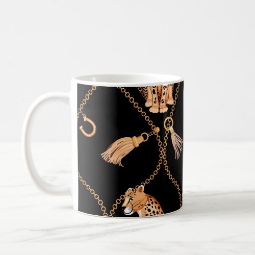 Leopards Golden Chains Fashion Pattern Coffee Mug
