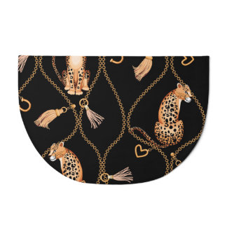 Leopards Golden Chains Fashion Pattern Doormat