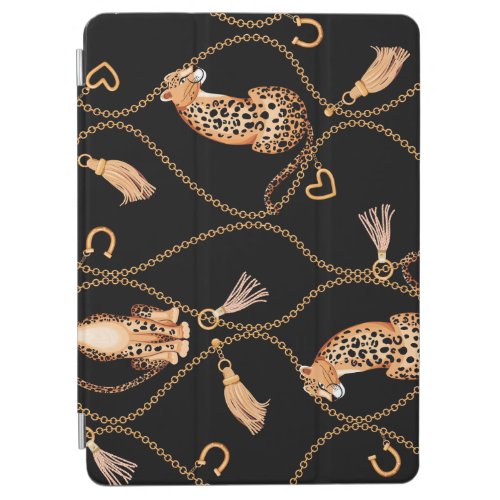 Leopards Golden Chains Fashion Pattern iPad Air Cover